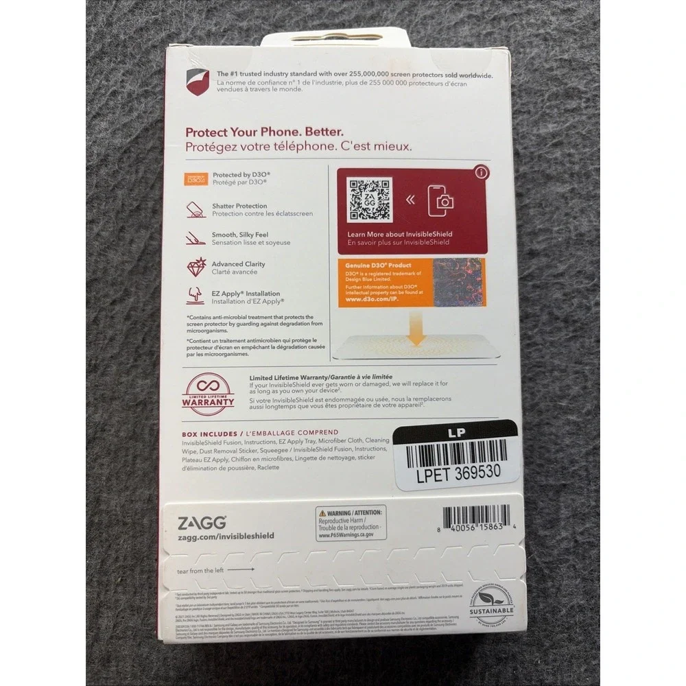 Zagg Invisible Shield Fusion D3O Screen Protector For Samsung‎ Galaxy S22